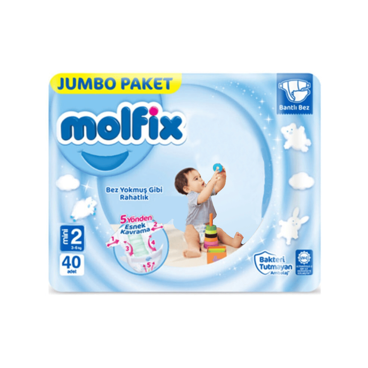 Molfix Junior Jumbo Paket Bebek Bezi 2 Numara 40 Adet