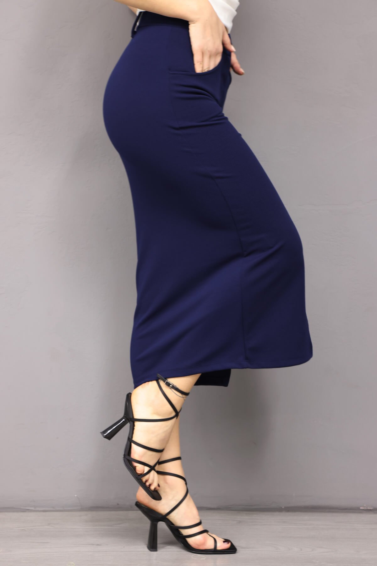 Pencil skirt navy clearance blue