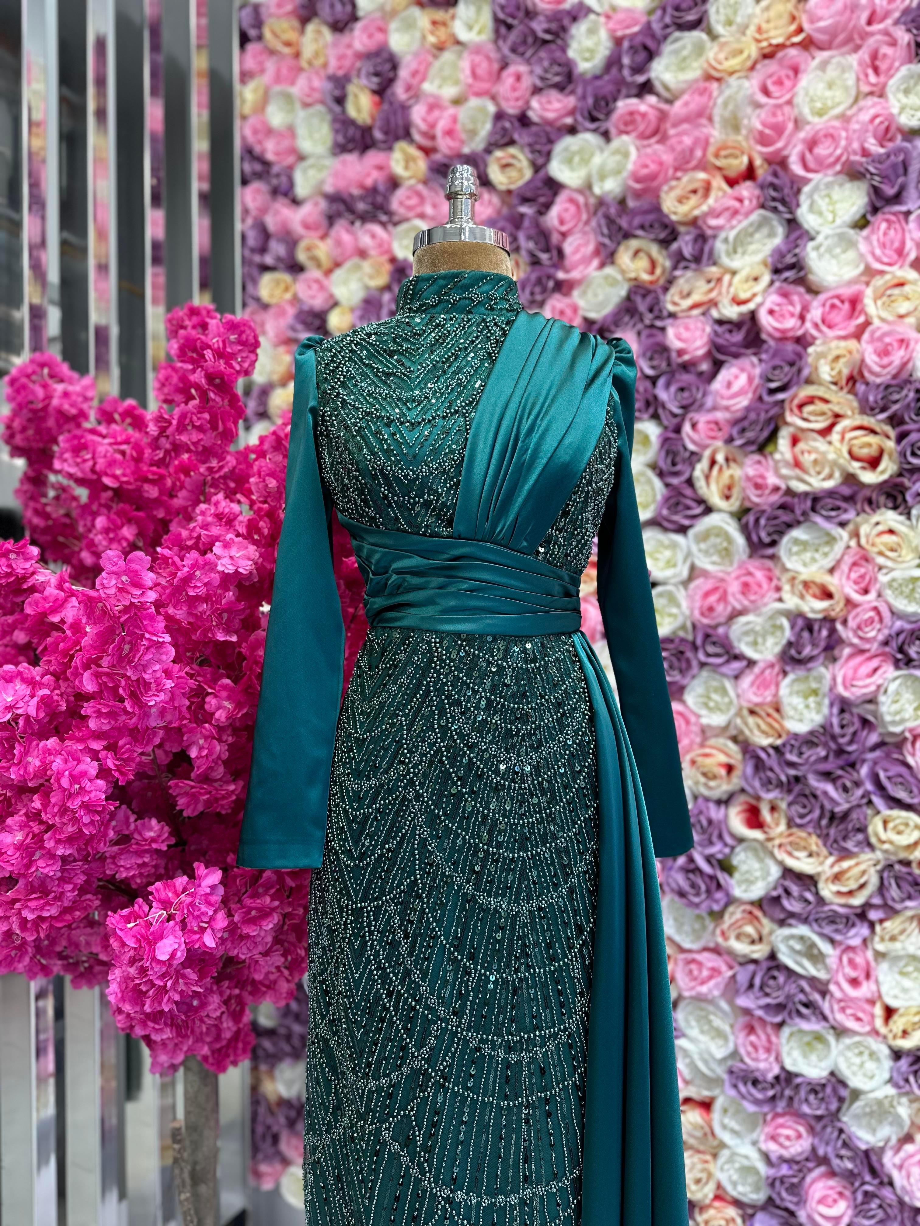 sachin and babi light blue dress Dark Green Abaya 2025: Stylish & Modest Islamic Wear main image 1