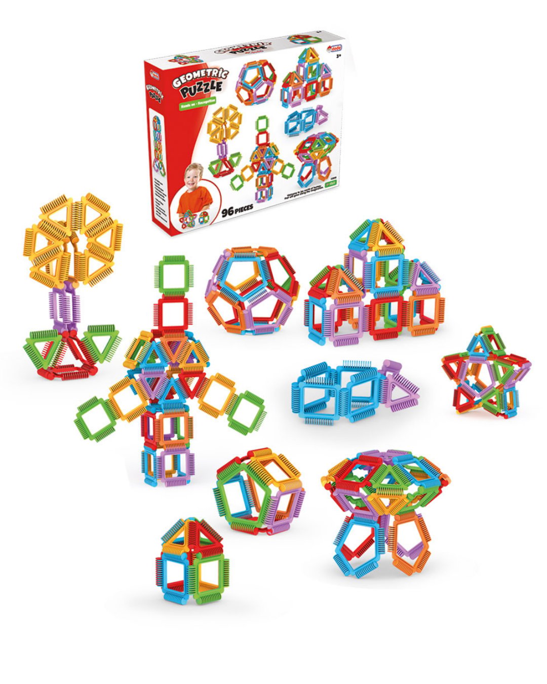Geometrik Puzzle 96 Parça | Eğitici Çocuk Yapbozu – 3+ Yaş