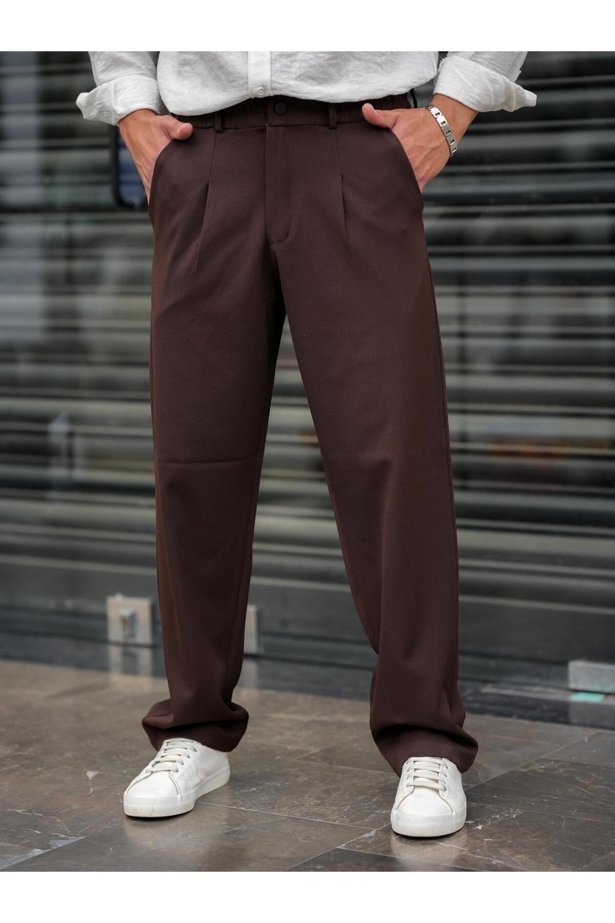 Erkek Pileli Klasik Baggy Pantolon