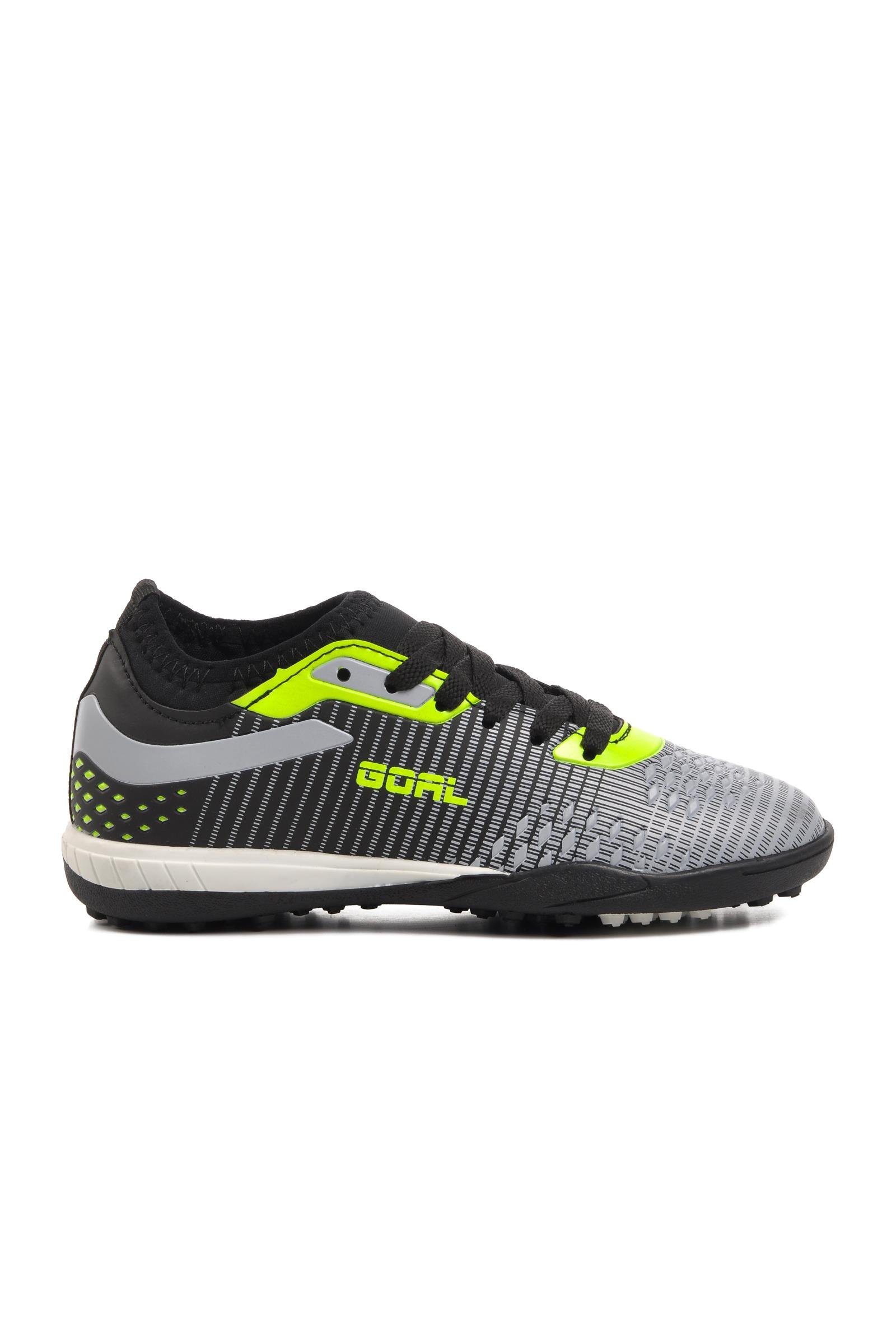 Ayakmod 1011-F Siyah-Gri-Neon Sarı Çocuk Halı Saha Ayakkabısı - Ayakmod