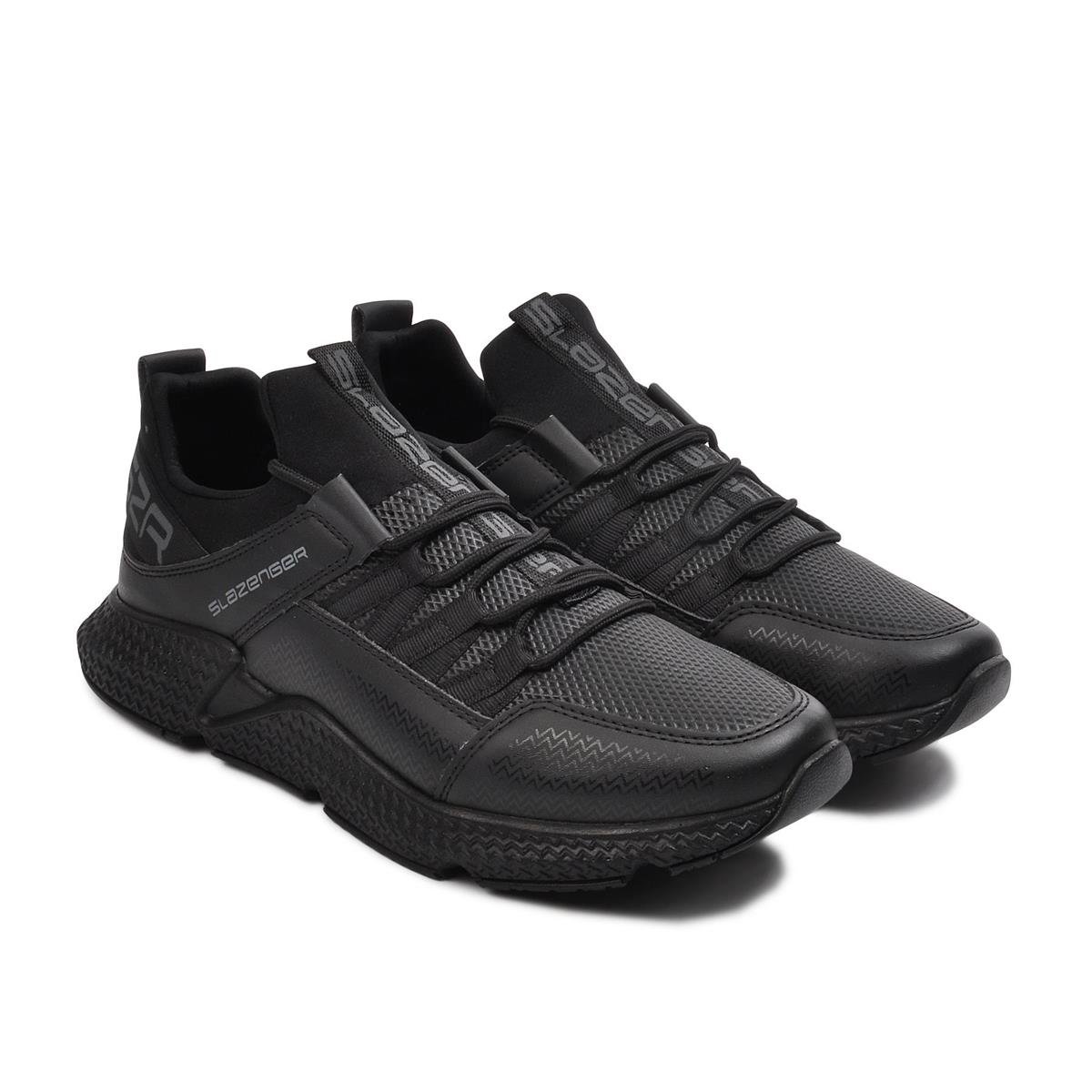 Slazenger Zafira Siyah-Siyah Bağcıklı Erkek Sneaker - Ayakmod