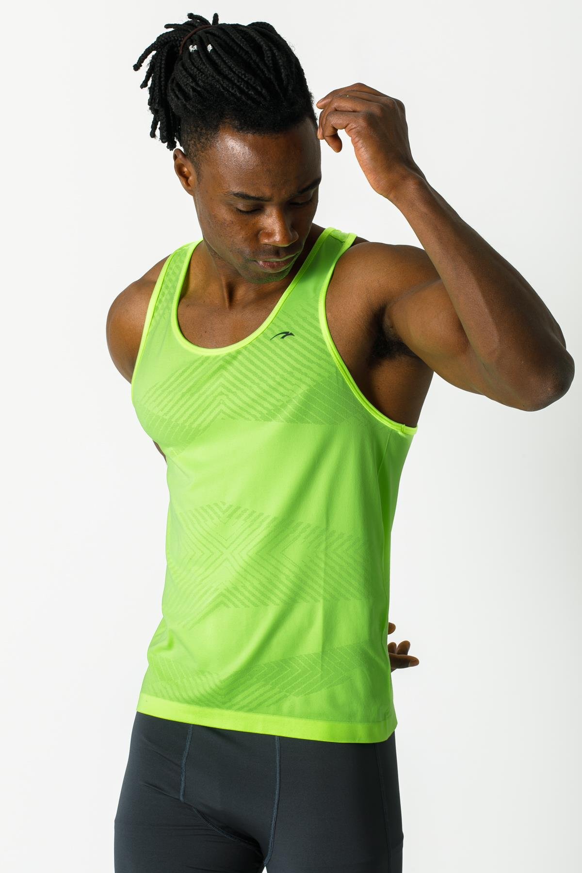 Maraton Active Ekstra Slim Erkek Atlet Yaka Kolsuz Training Neon Sarı Atlet  824011 - Maraton Sportswear