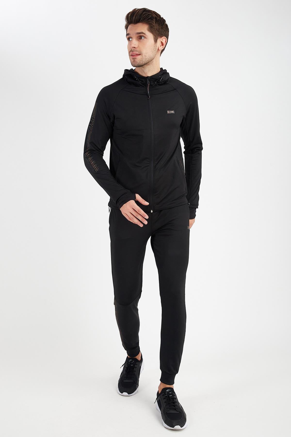 Maraton Active Regular Erkek Koşu Siyah-Turuncu Eşofman Altı 18391 -  Maraton Sportswear