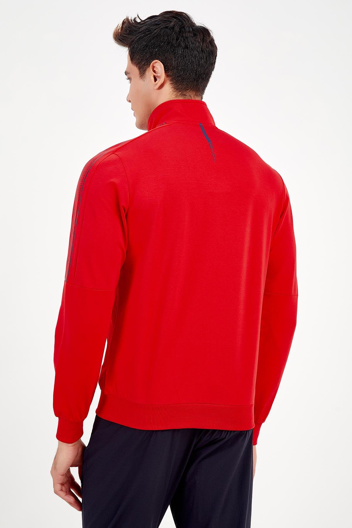 Maraton Sportswear Regular Erkek Dik Yaka Uzun Kol Basic Kırmızı Eşofman  Üstü 19164 - Maraton Sportswear