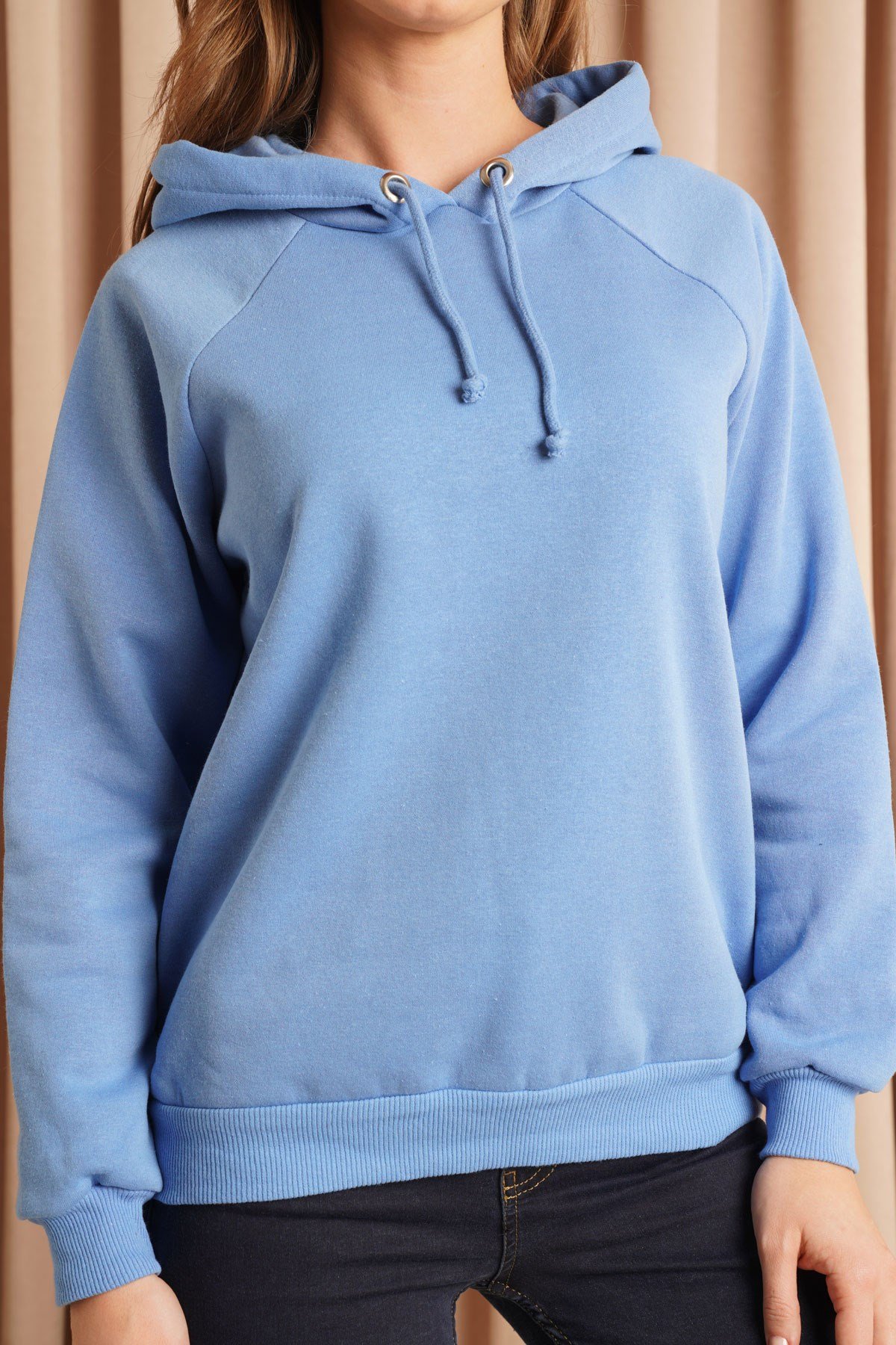 Kapşonlu Sweatshirt Mavi | Hadise Kadın Giyim