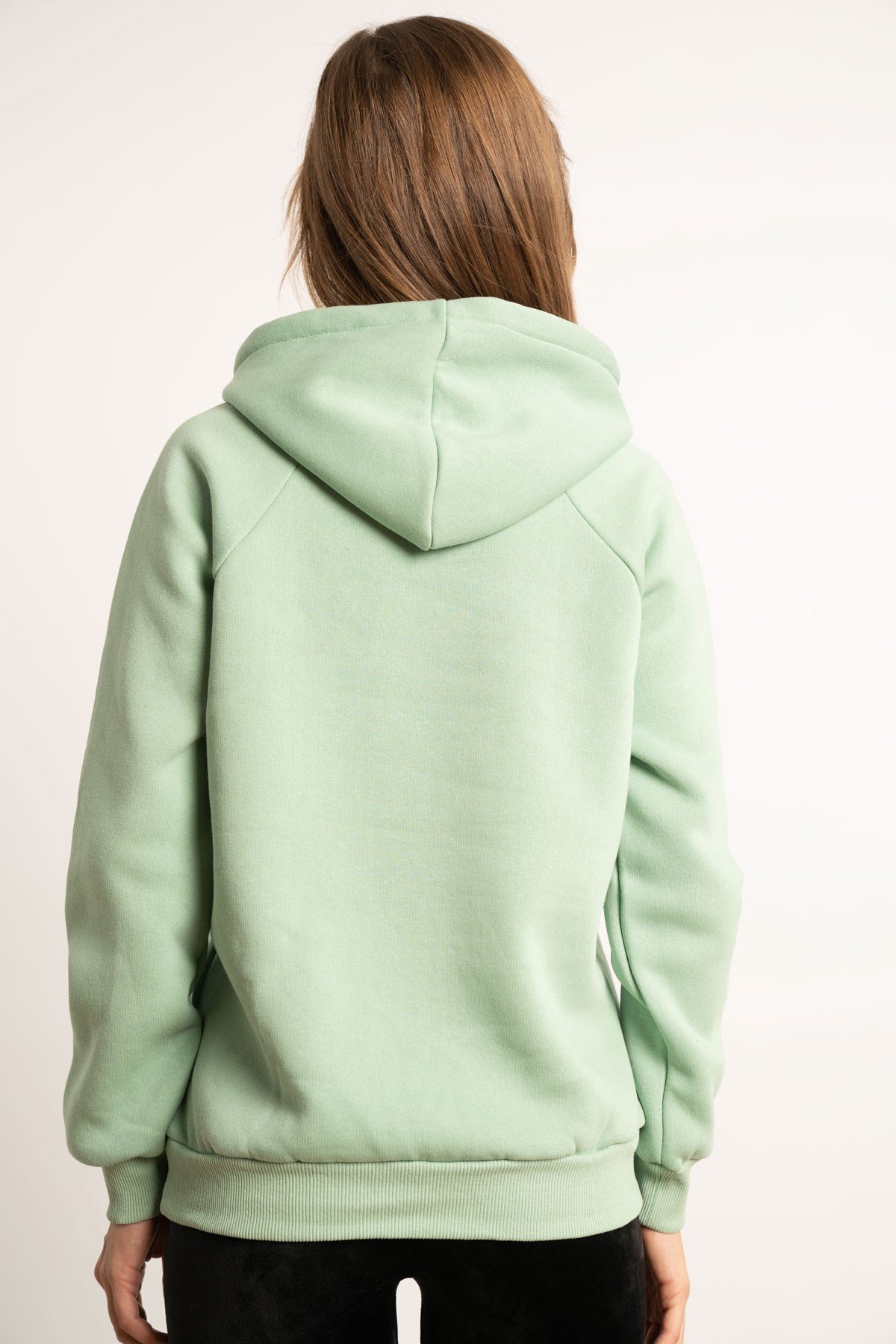 Kapşonlu Sweatshirt Mint Yeşil | Hadise Kadın Giyim