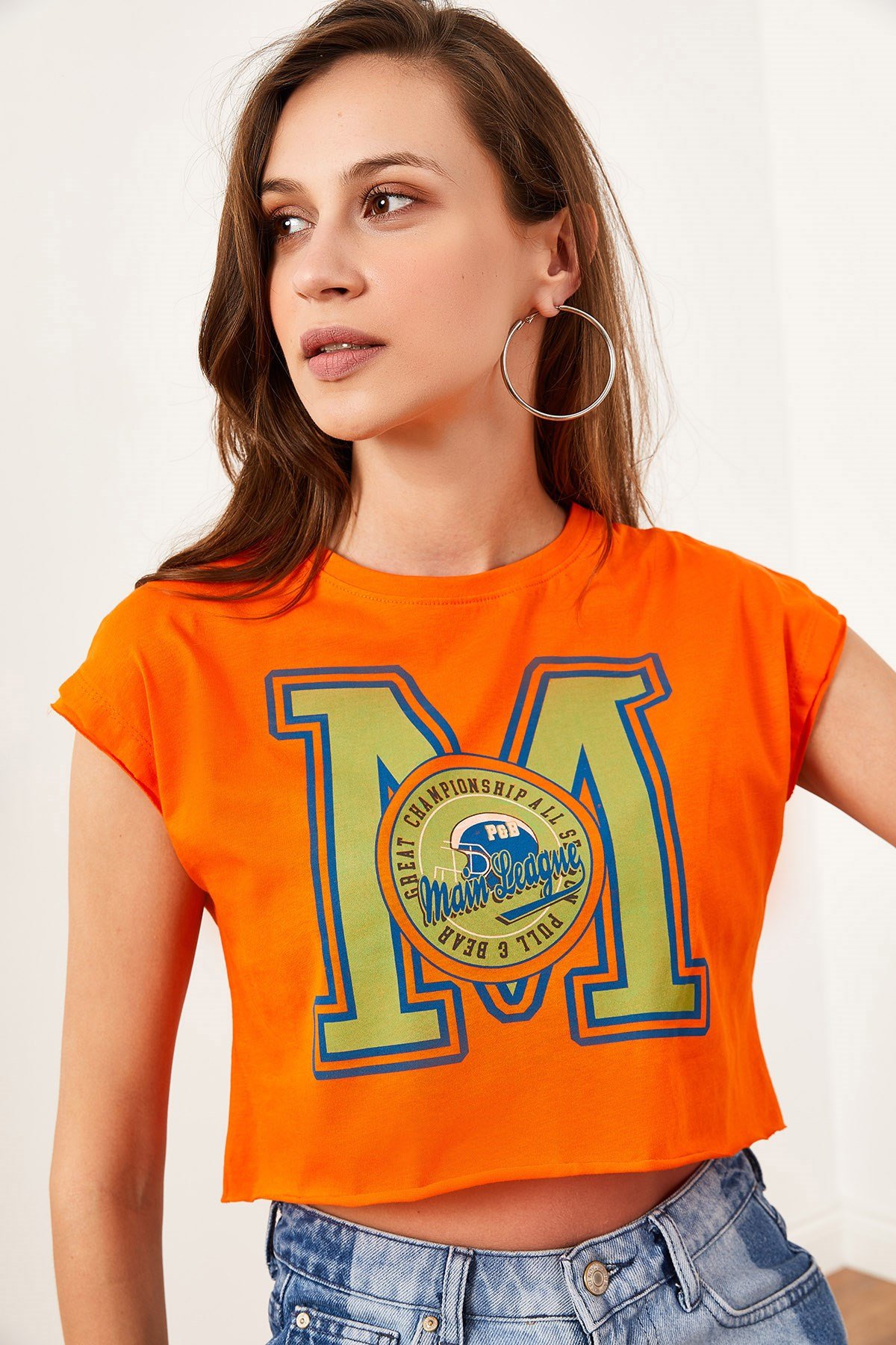 M Bask l Du uk Kol Crop Oranj