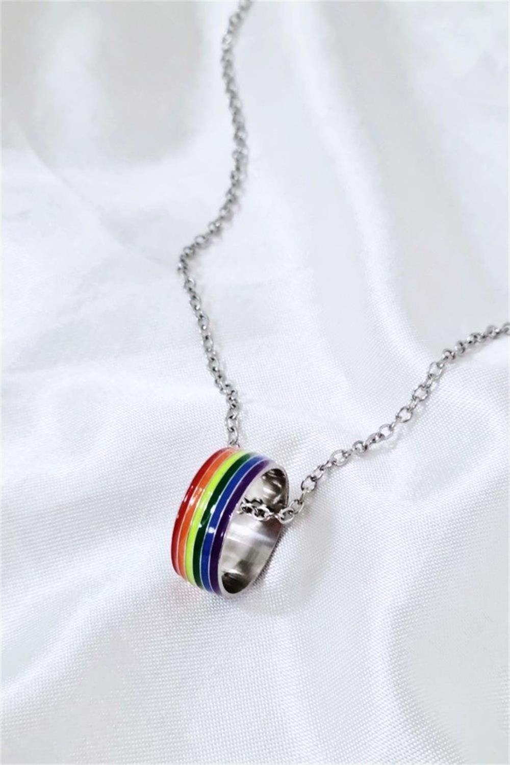 Rainbow ring necklace deals