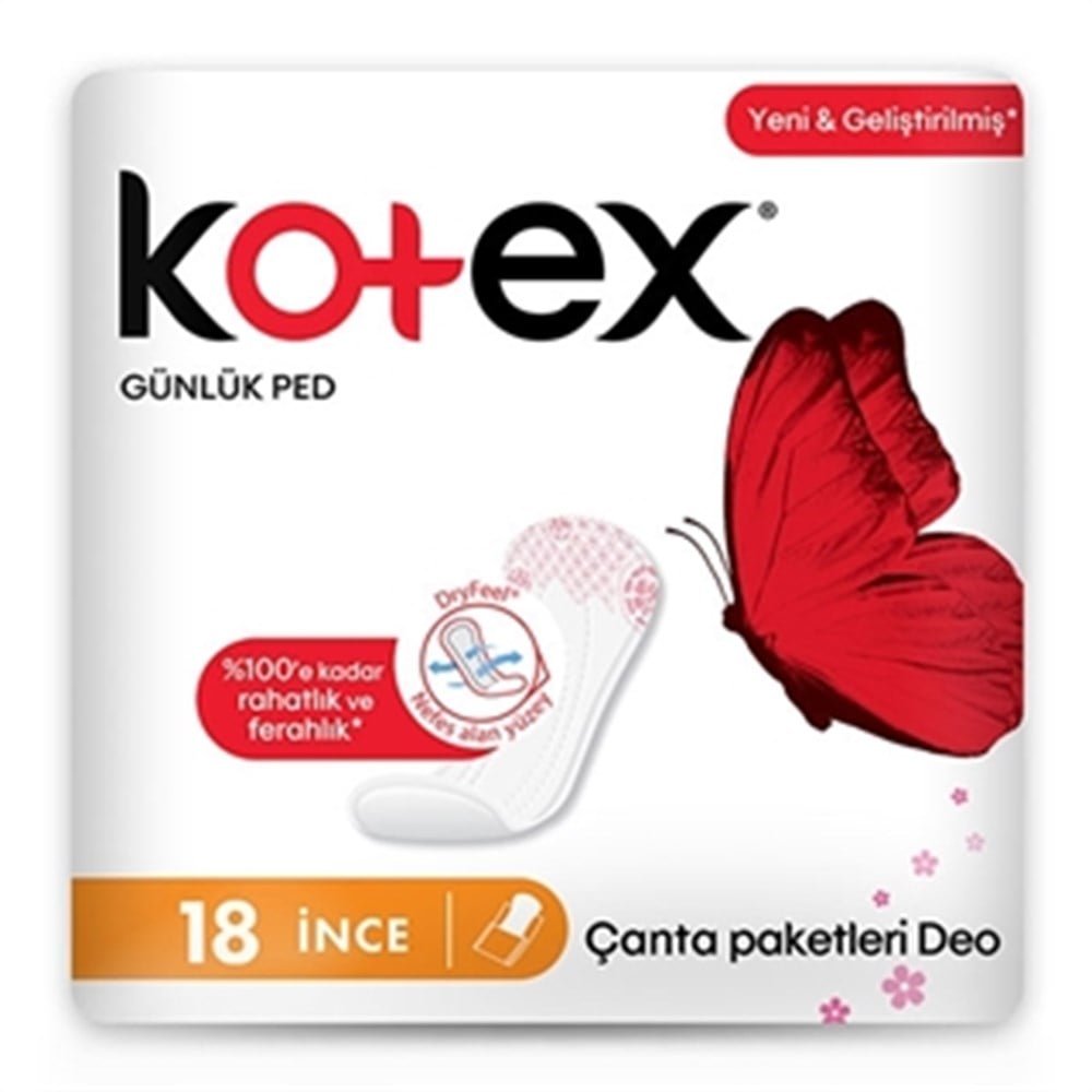 Kotex Ince Günlük Ped Parfümlü 18'li