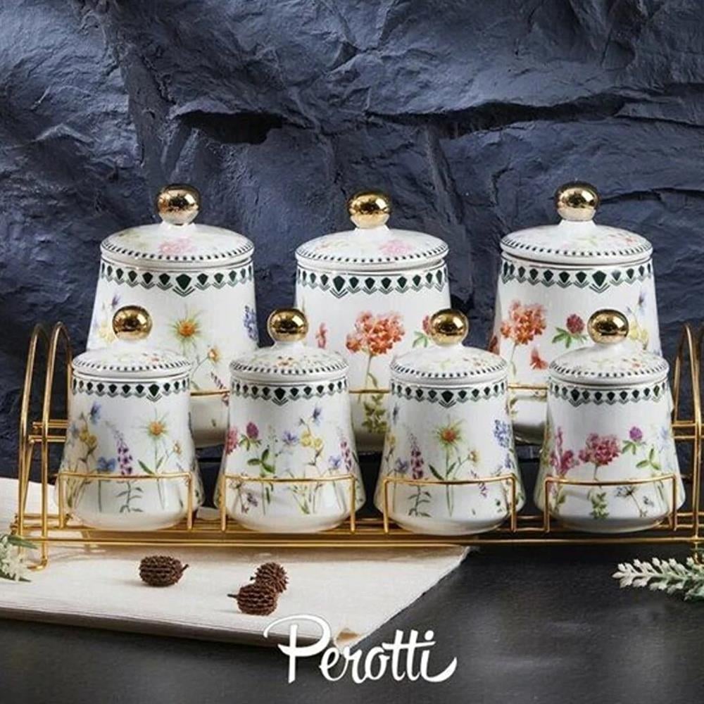Perotti Baharat Seti 7 Li Porselen Floral 14425