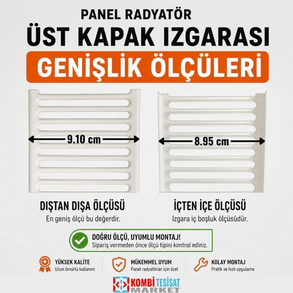 Panel Radyatör Üst Kapak Izgarası Tip 22 - Petek Üst Izgara 9 cm Genişlik