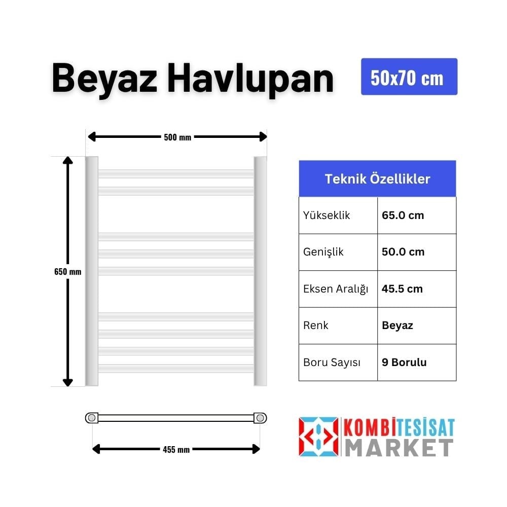 5x7 Beyaz Havlupan 500x650 mm