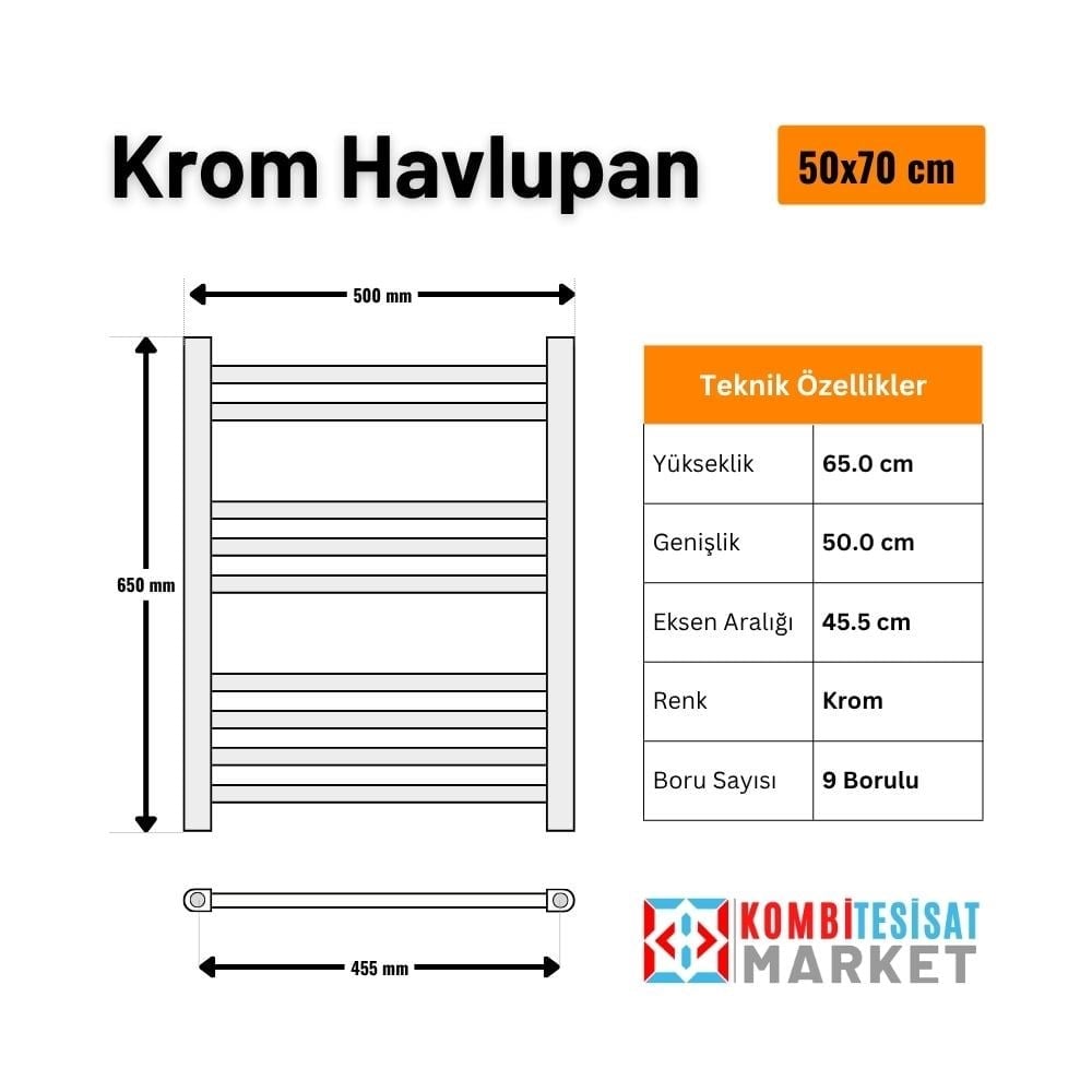 5x7 Krom Havlupan 500x650 mm