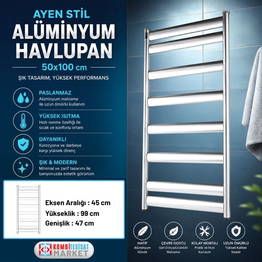 Ayen Stil Alüminyum Havlupan 50x100 cm