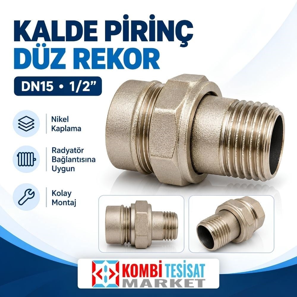 Kalde Düz Rakor 1/2” Pirinç