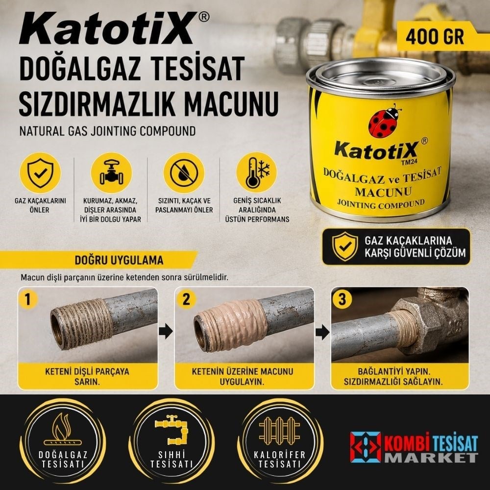 Katotix Doğalgaz Tesisat Sızdırmazlık Macunu 400 gr