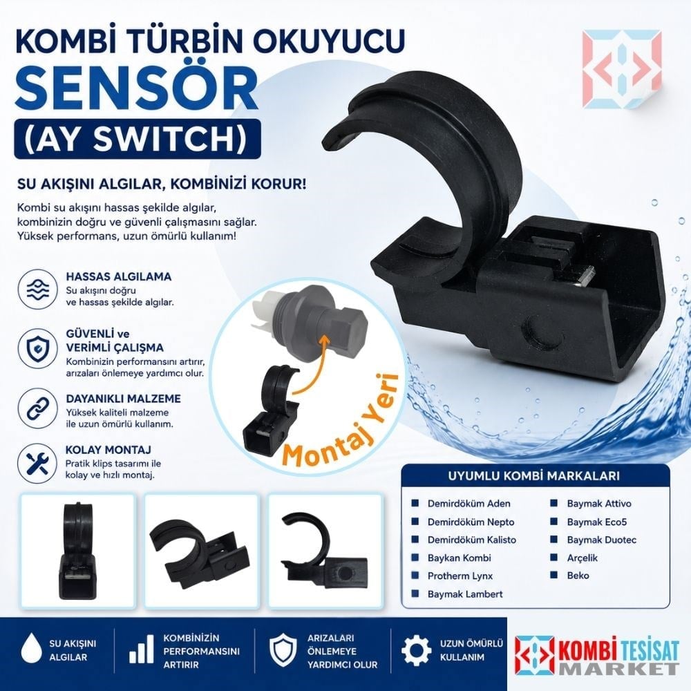 Kombi Türbin Okuyucu Sensör-Ay Swich