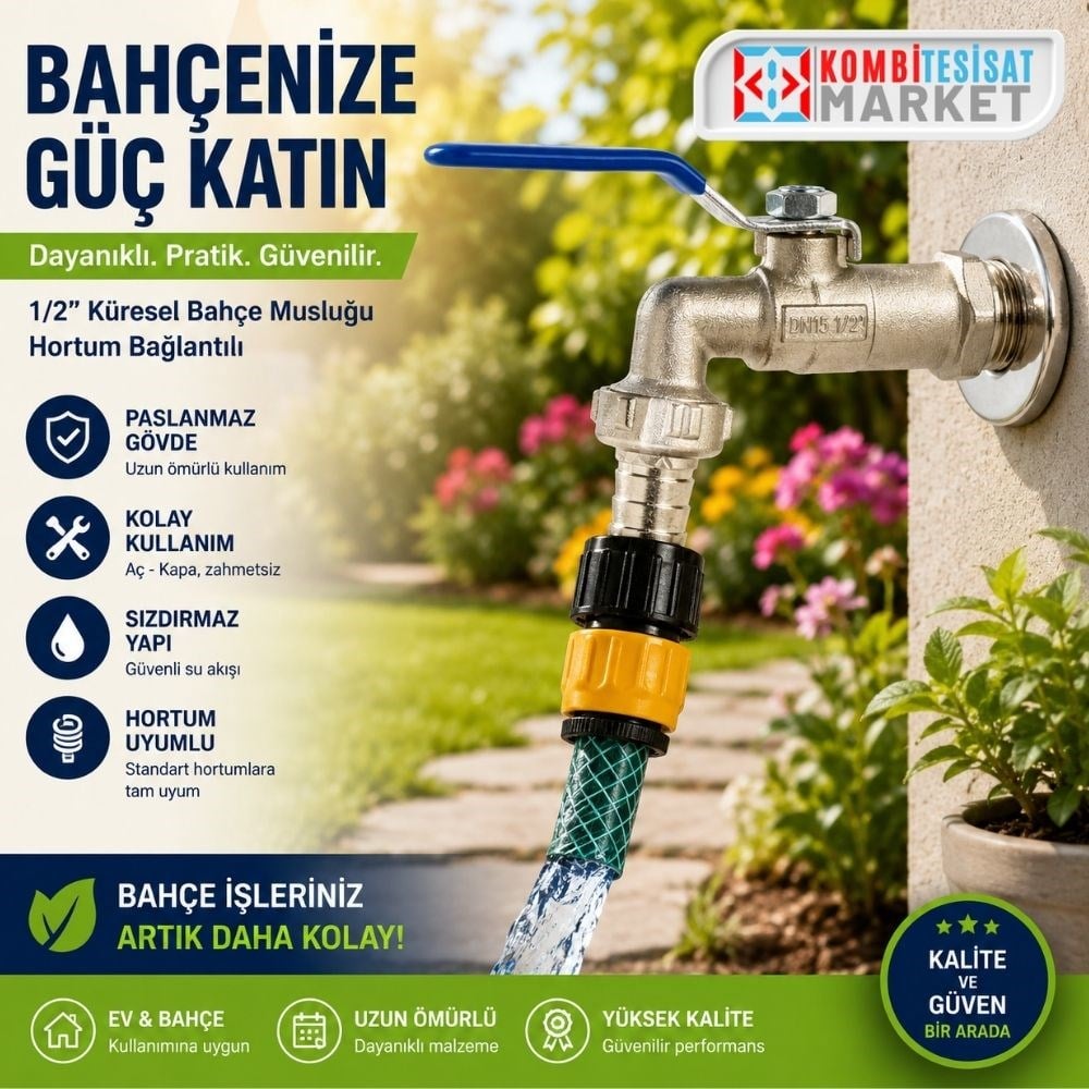 Kollu Küresel Bahçe Musluğu 1/2