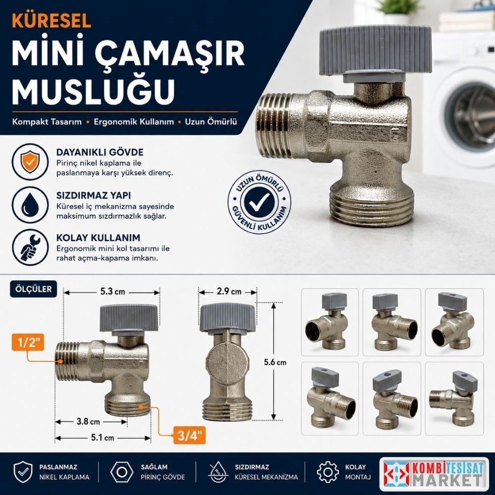Küresel Mini Çamaşır Musluğu