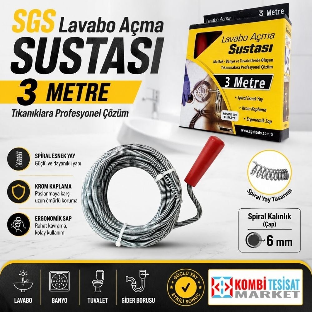 SGS Lavabo Açma Sustası 3 Metre