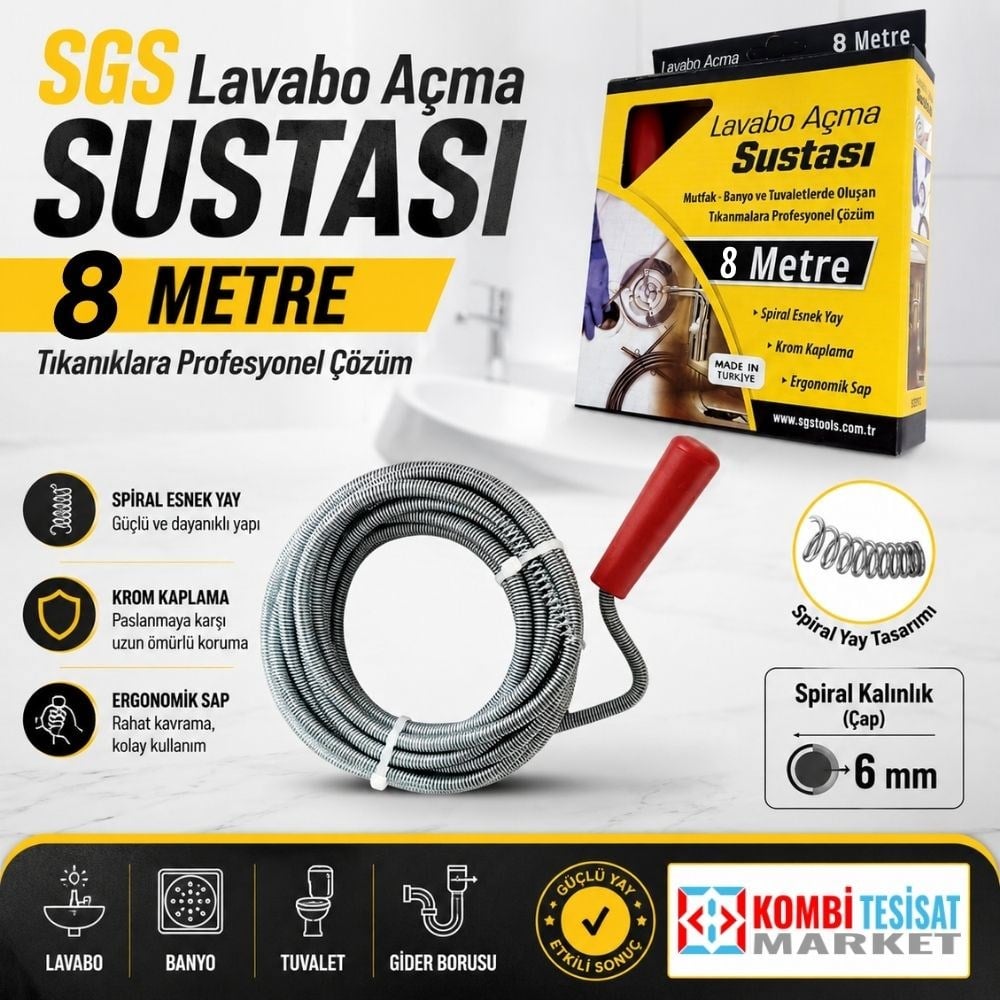 SGS Lavabo Açma Sustası 8 Metre
