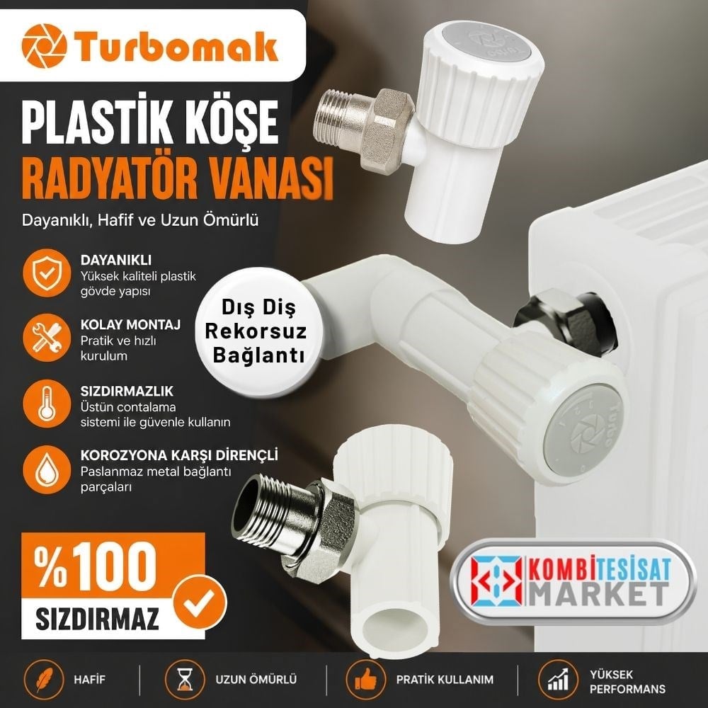 Turbo Plastik Köşe Radyatör Vanası