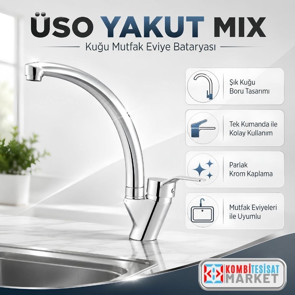 Üso Yakut Mix Kuğu Mutfak Eviye Bataryası