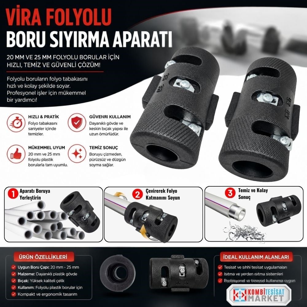 Vira Folyolu Boru Tıraşlama Aparatı 20-25 mm