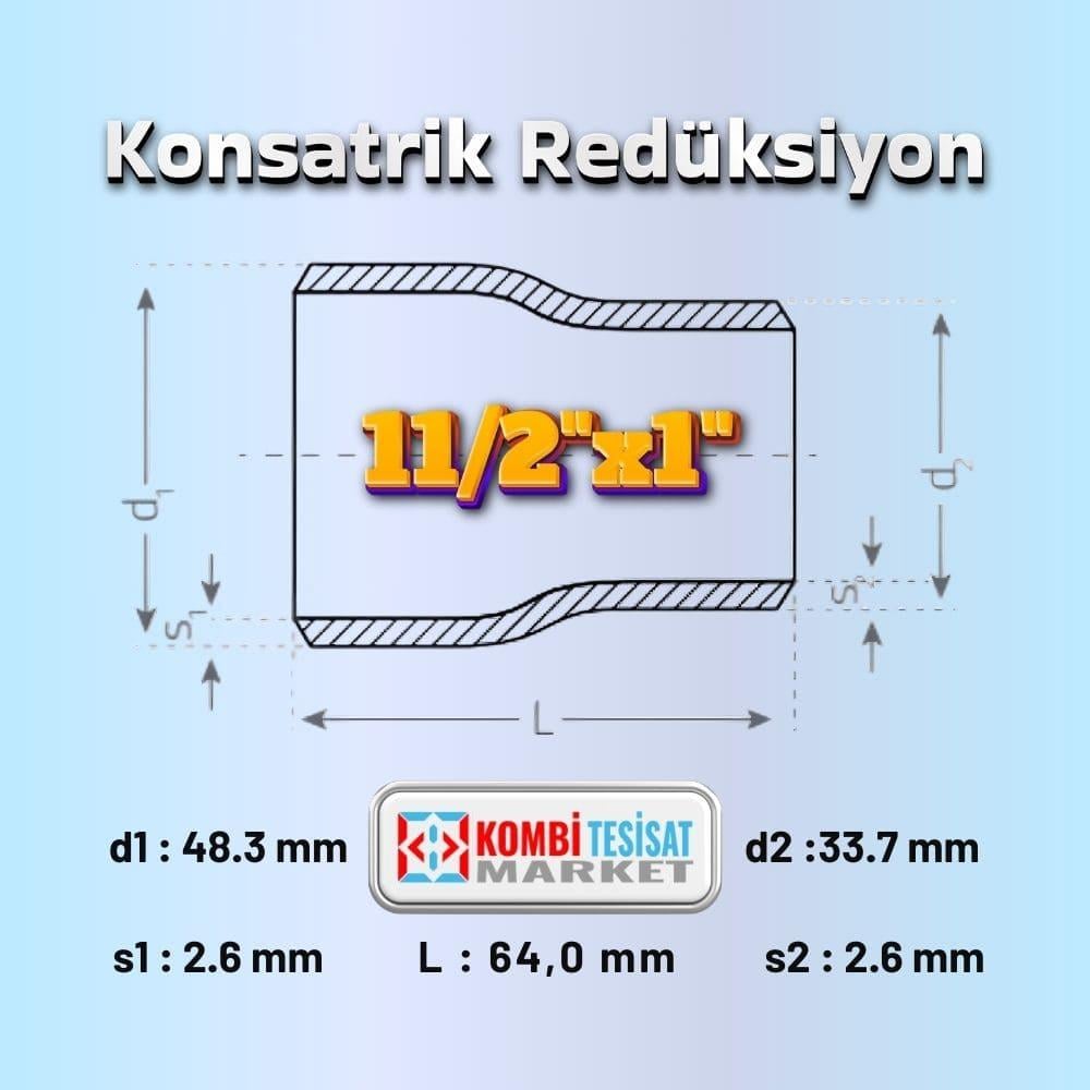 11/2x11/4 Konsantrik Patent Redüksiyon