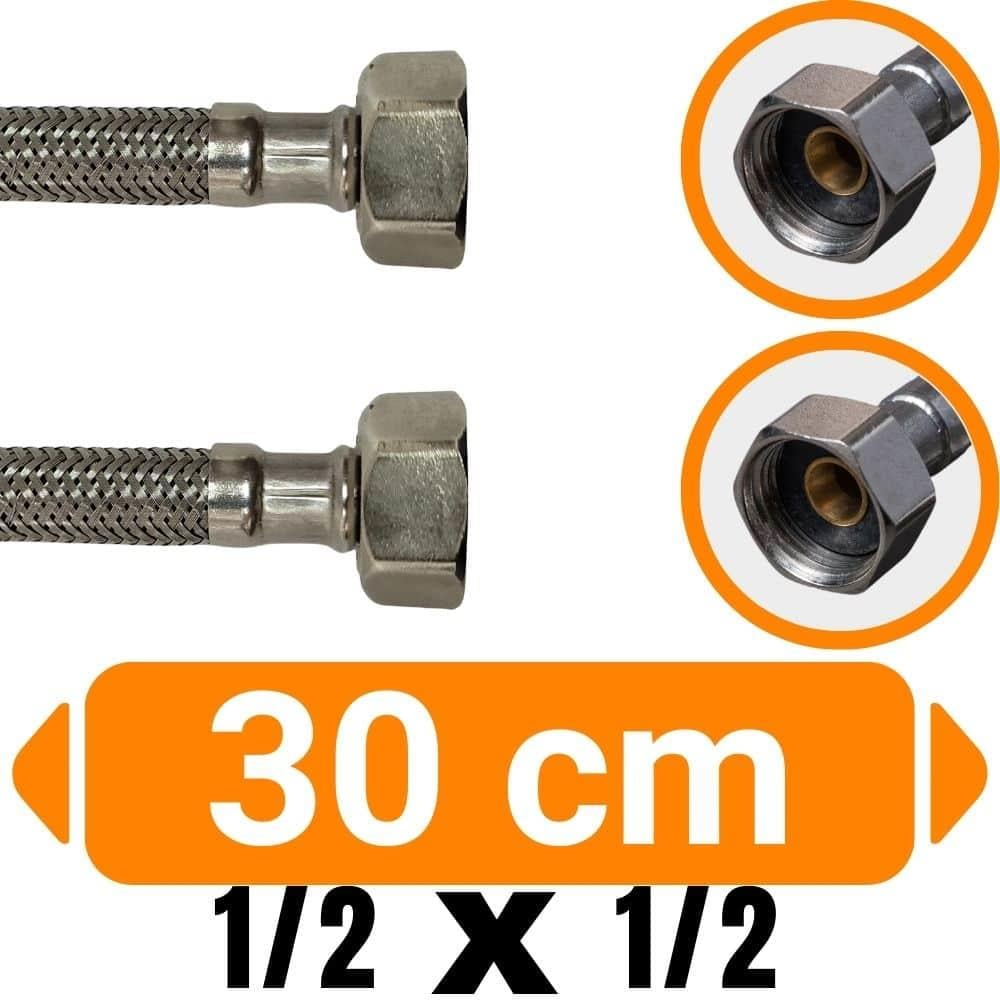 1/2x1/2-30 cm Su Bağlantı Flex Hortumu