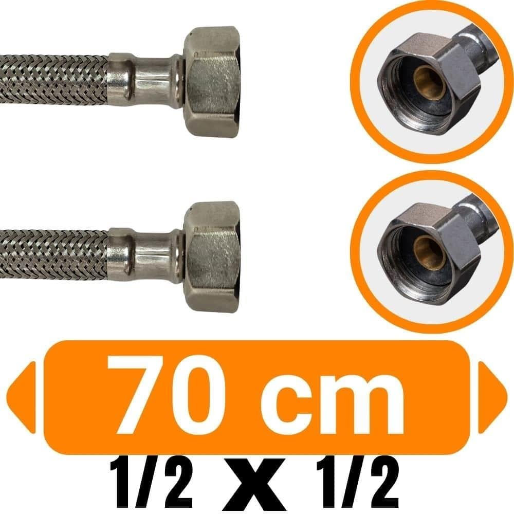 1/2x1/2-70 cm Su Bağlantı Flex Hortumu