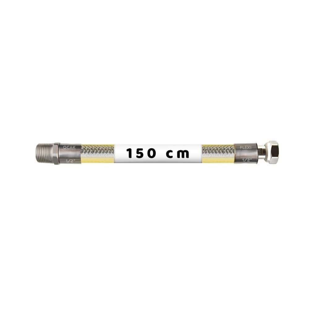 150 cm Doğalgaz Flexi Ocak Bağlantı Hortumu 1/2x1/2