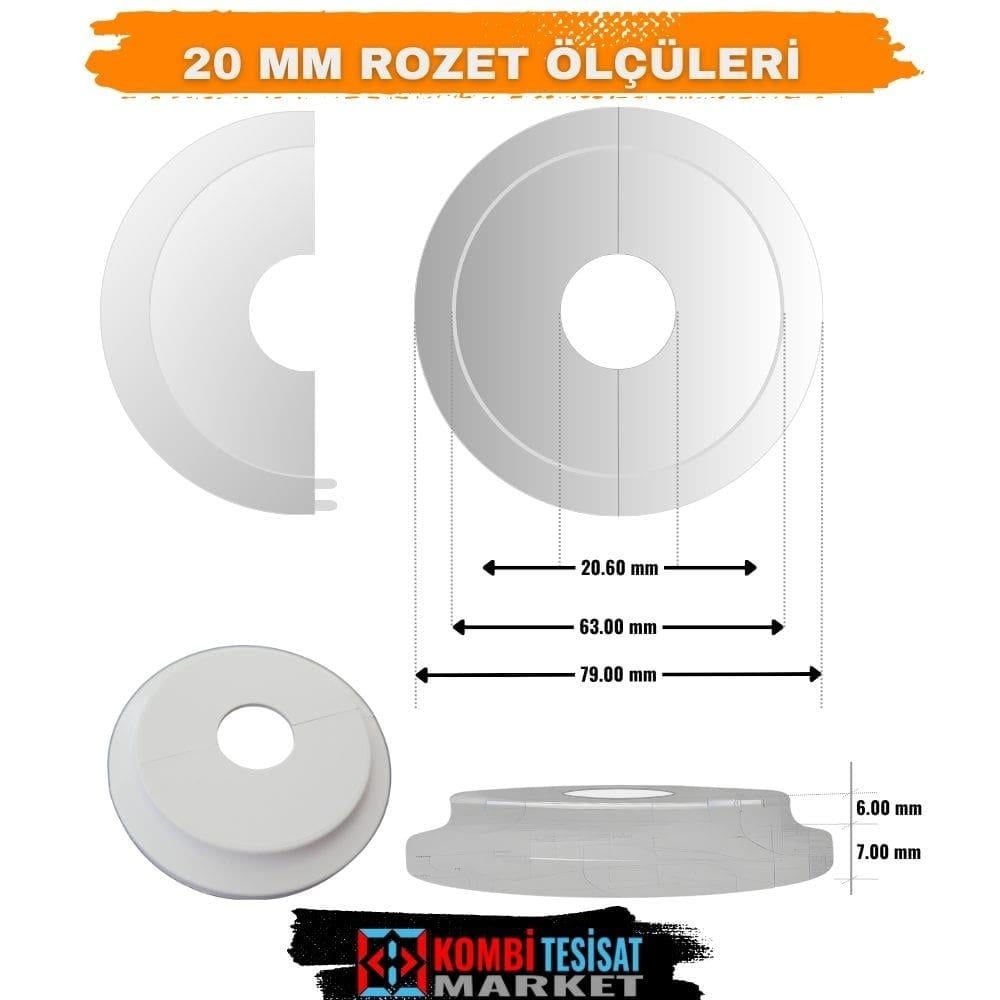 20 mm Beyaz Boru Gizleme Rozeti