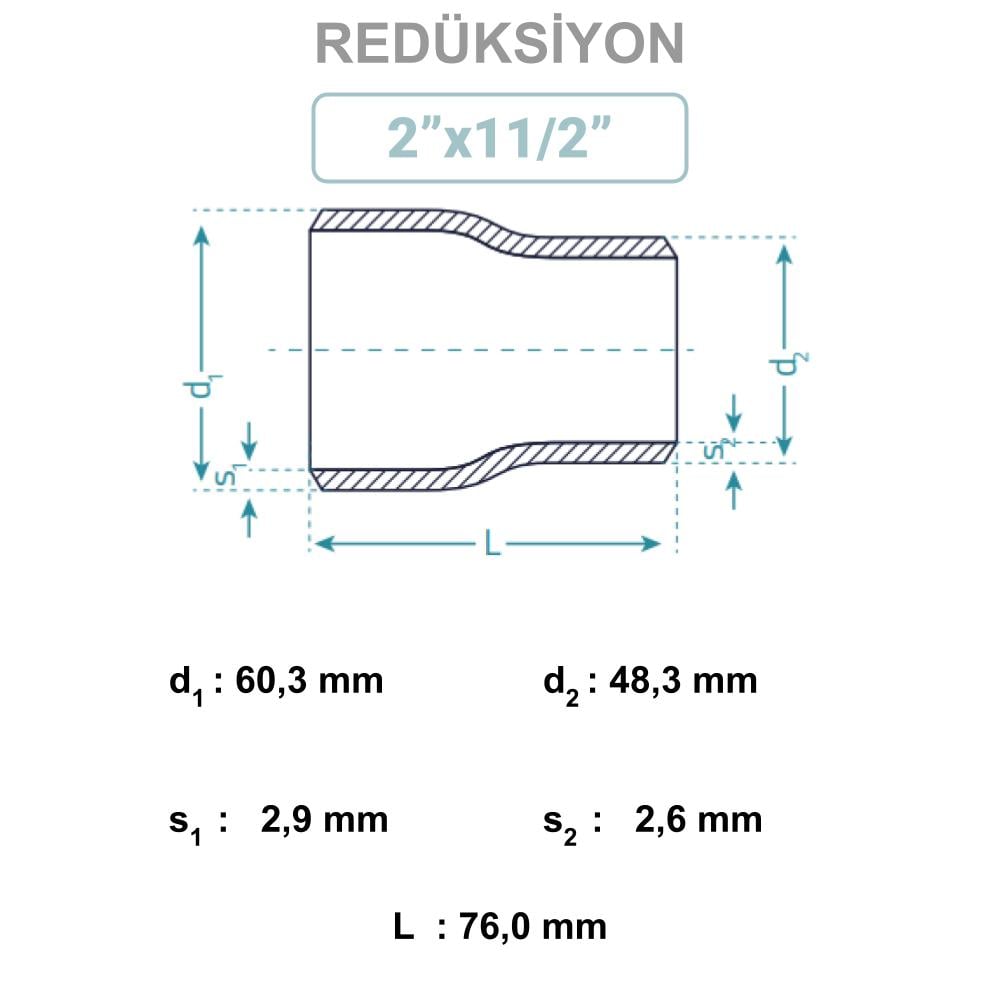 2x11/2 Konsantrik Patent Redüksiyon