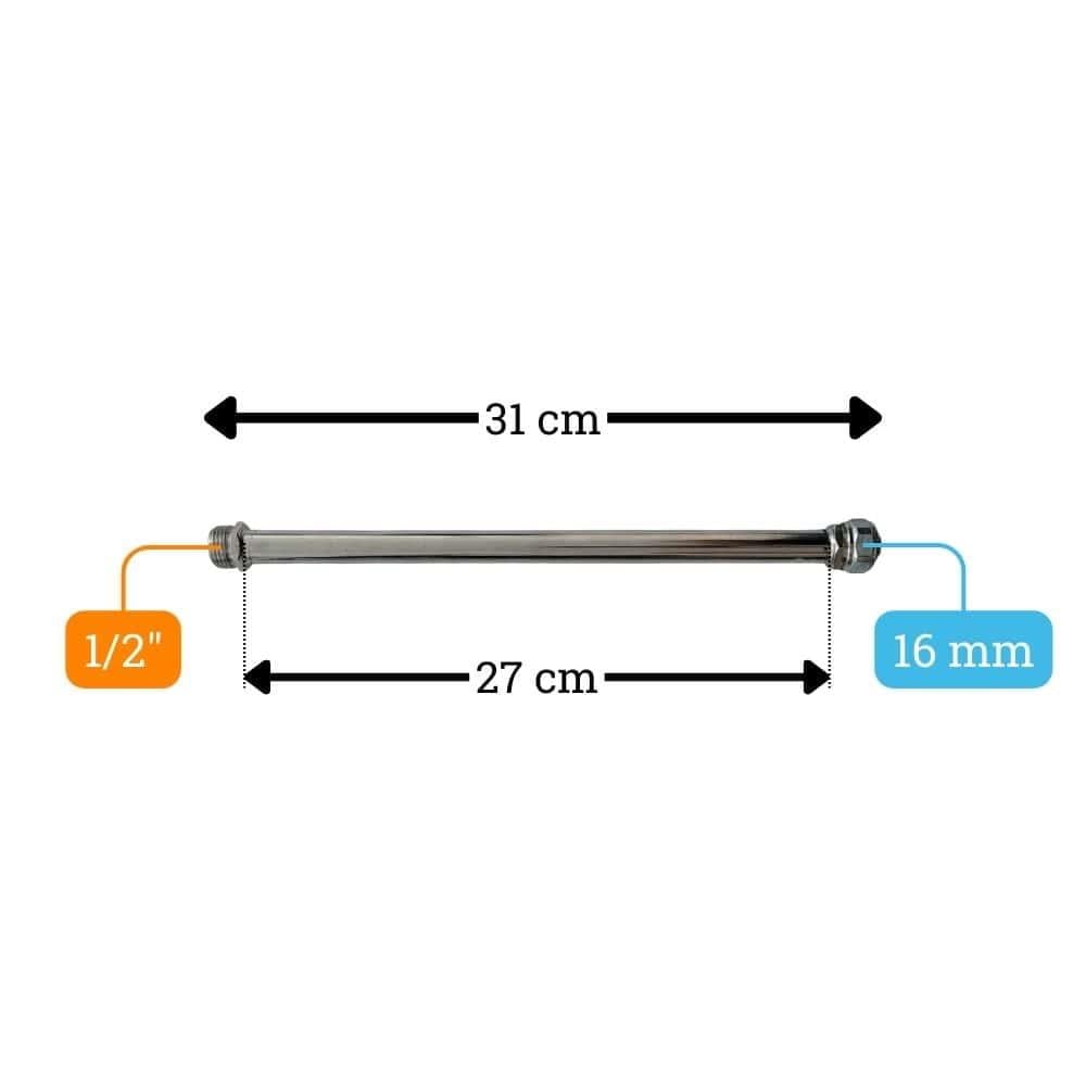 30 cm Kaynaklı Rekorlu Çubuk Radyatör Bağlantı Borusu 1/2x16 mm