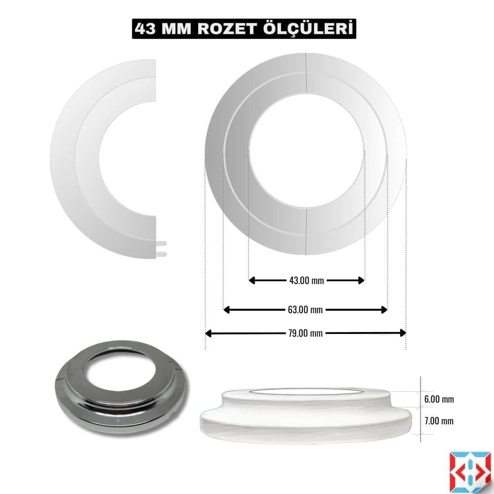43 mm Krom Boru Gizleme Rozeti
