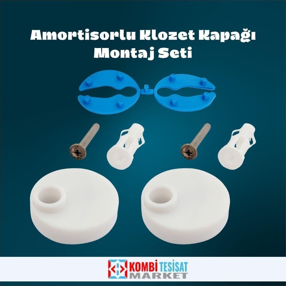 Amortisörlü Yavaş Kapanan Klozet Kapağı Menteşe ve Montaj Seti