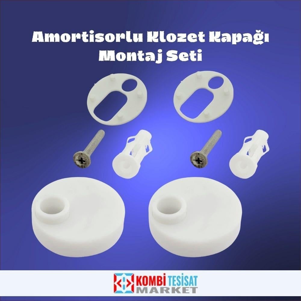 Amortisörlü Yavaş Kapanan Klozet Kapağı Menteşe ve Montaj Seti