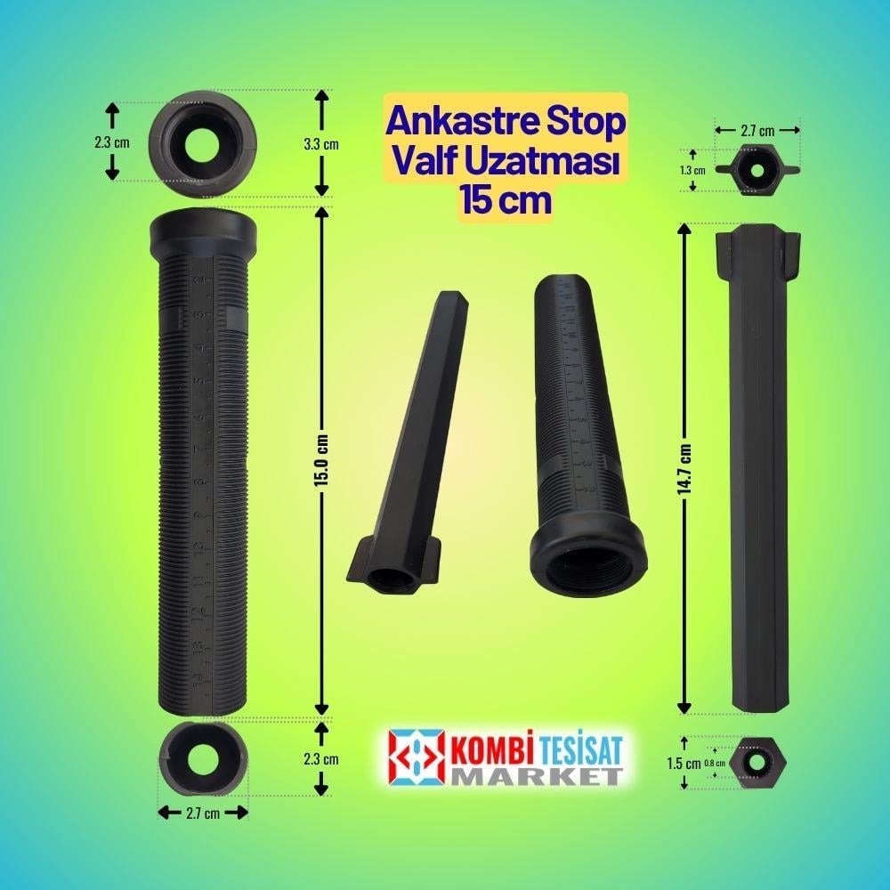 Ankastre Stop Valf Ara Musluk Uzatması Plastik 15 cm