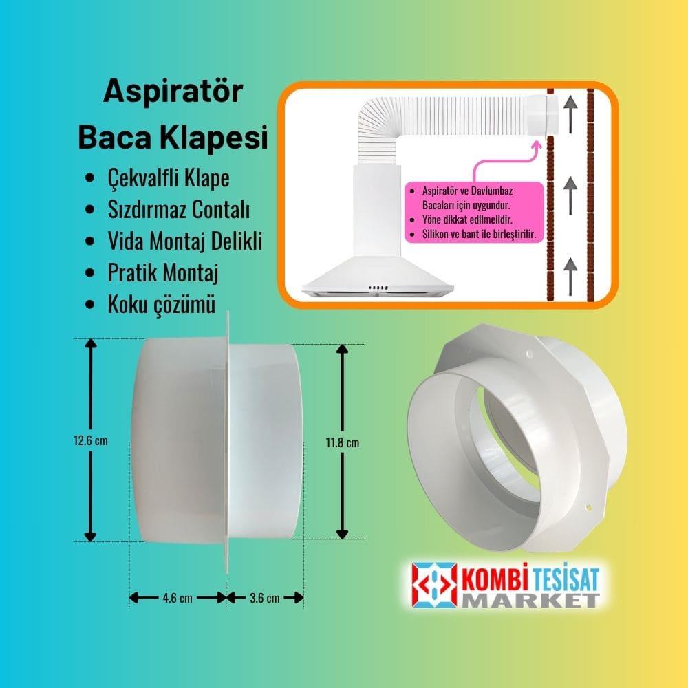 Aspiratör Baca Klapesi-Sızdırmaz Contalı