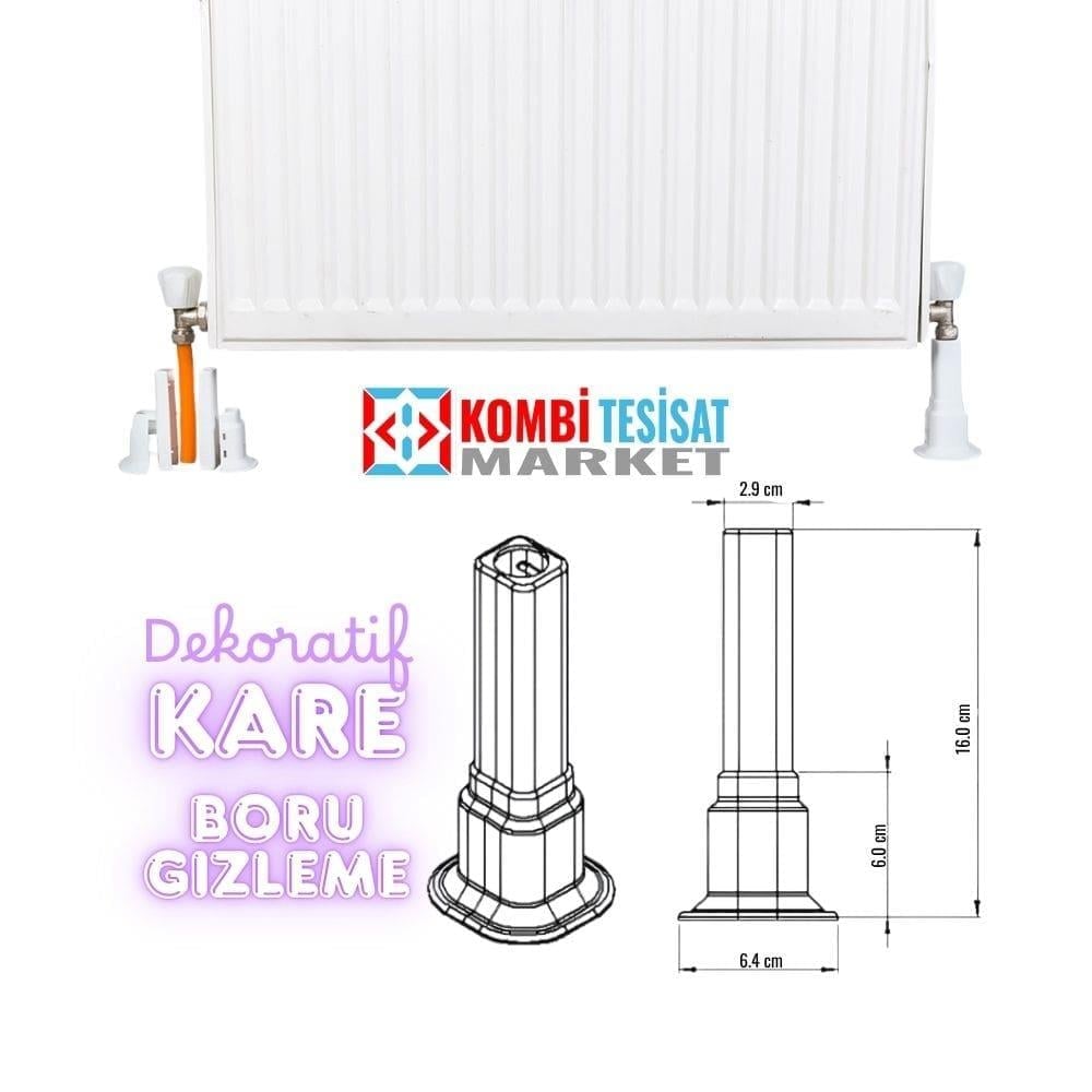 Ayarlı Dekoratif Boru Gizleme Tekli Hareketli -Kilitli- Beyaz
