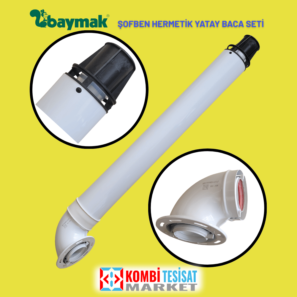 Baymak Şofben Yatay Baca Seti 60x100