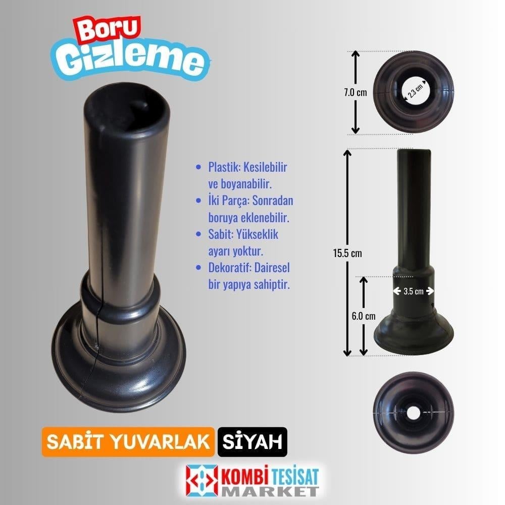 Yuvarlak Sabit Siyah Boru Gizleme Aparatı