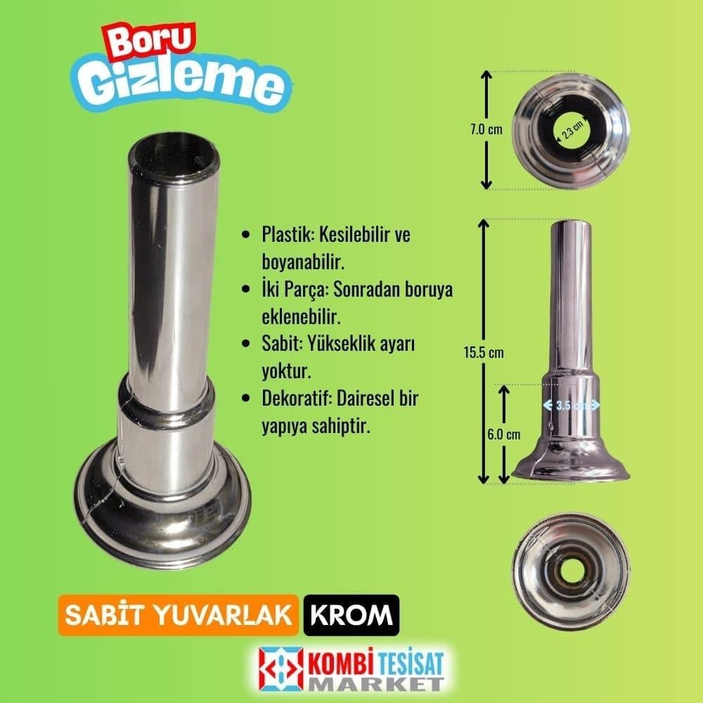 Yuvarlak Sabit Krom Boru Gizleme Aparatı