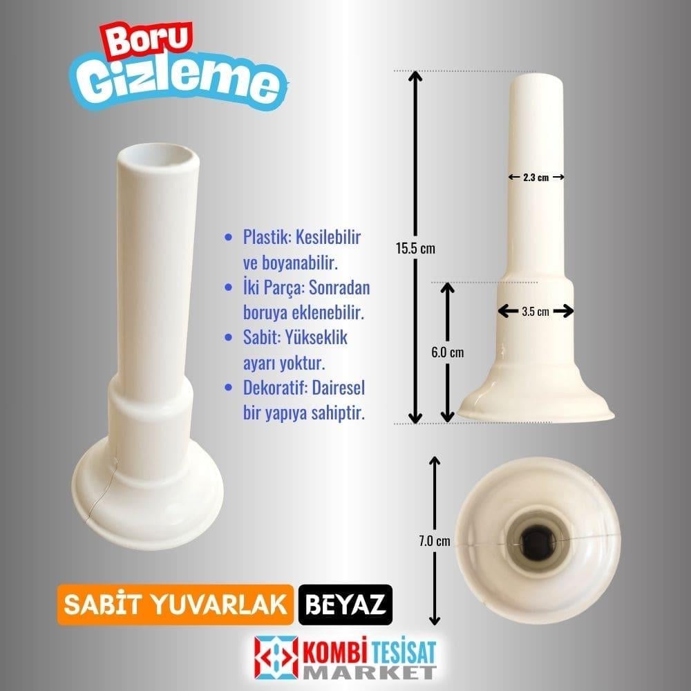 Yuvarlak Sabit Beyaz Boru Gizleme Aparatı