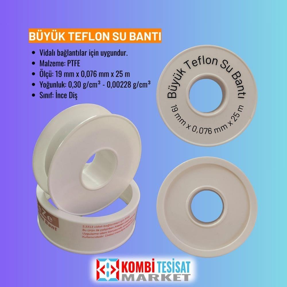 Büyük Teflon Su Bantı 19 mm x 25 m