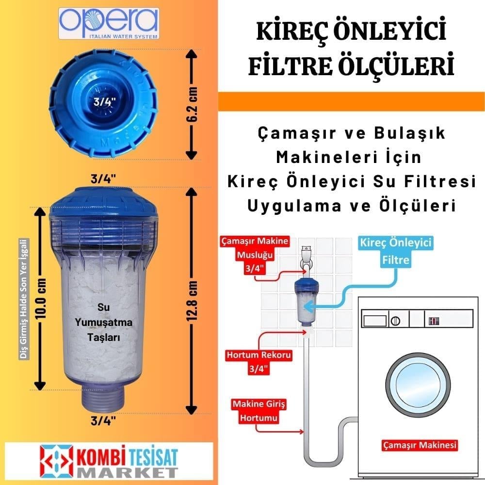 Çamaşır ve Bulaşık Makineleri İçin Kireç Önleyici Su Filtresi