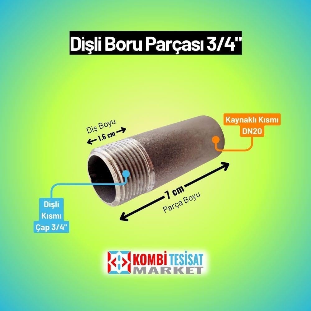 Dişli Boru Parçası 3/4''-DN20